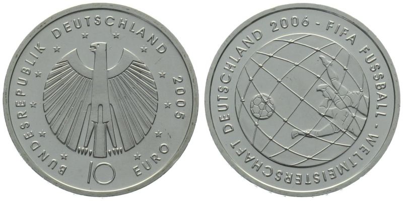 2005 Deutschland 10 Euro BRD - Fifa WM 2006 in Deutschland Silbermünze (2005)